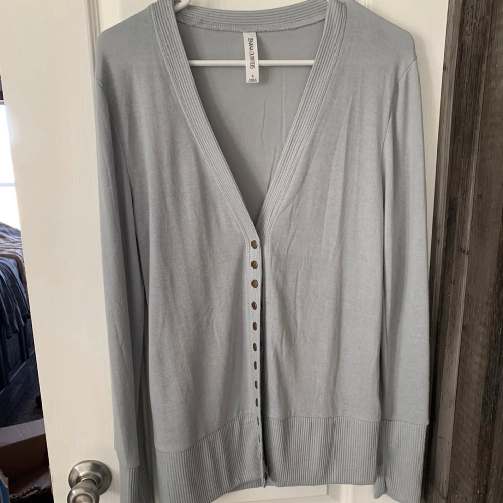 Gray lightweight cardigan large